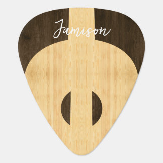 Rustic wood Country Acoustic Guitar Script name Gu Pick