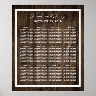 Rustic Wood Country Barn Wedding Seating Chart