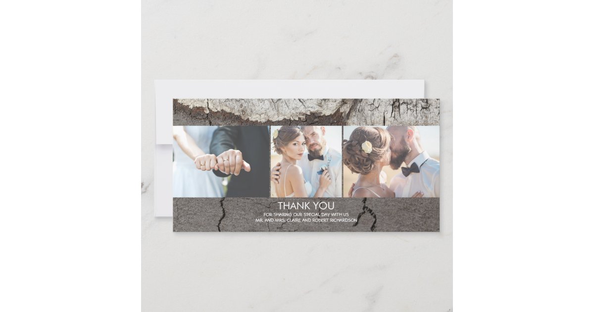 Rustic Wood Country Barn Wedding Thank You Card | Zazzle
