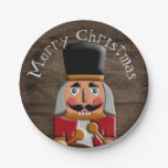 Rustic Wood Country Christmas Nutcracker Paper Plates at Zazzle