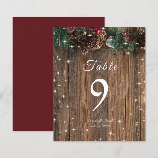 Rustic Wood Country Christmas Pine Garland Sparkle (Front/Back)