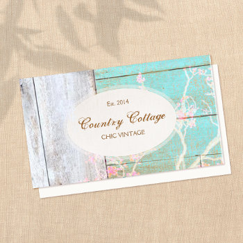 Rustic Wood Country Cottage Vintage  Boutique Business Card by sm_business_cards at Zazzle