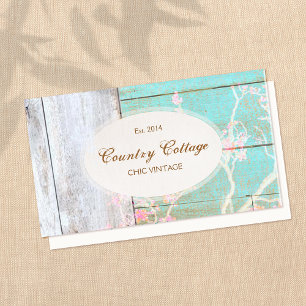 Rustic Wood Country Cottage Vintage  Boutique Business Card