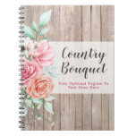 Rustic Wood Country Farmhouse Floral Rose Journal at Zazzle