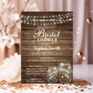 Rustic Wood Country Mason Jar Bridal Shower Invitation at Zazzle