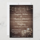 Rustic Wood Country Mason Jar Lights Wedding Invitation | Zazzle.com