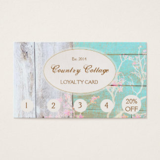 Rustic Wood Country Vintage Boutique Punch Loyalty Business Card
