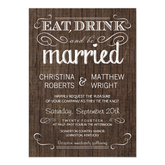 Rustic Wood Country Wedding Invitations