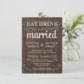 Rustic Wood Country Wedding Invitations (Standing Front)