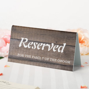 Rustic Wood Country Wedding Reserved Sign