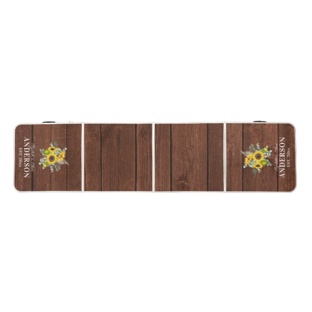 Rustic Wood Country Yellow Sunflower Beer Pong Tab (Top)
