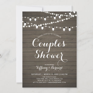 Rustic Wood Couples Wedding Shower Invitation