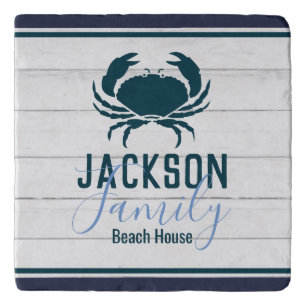 Rustic Wood Crab Custom Family Coastal Trivet