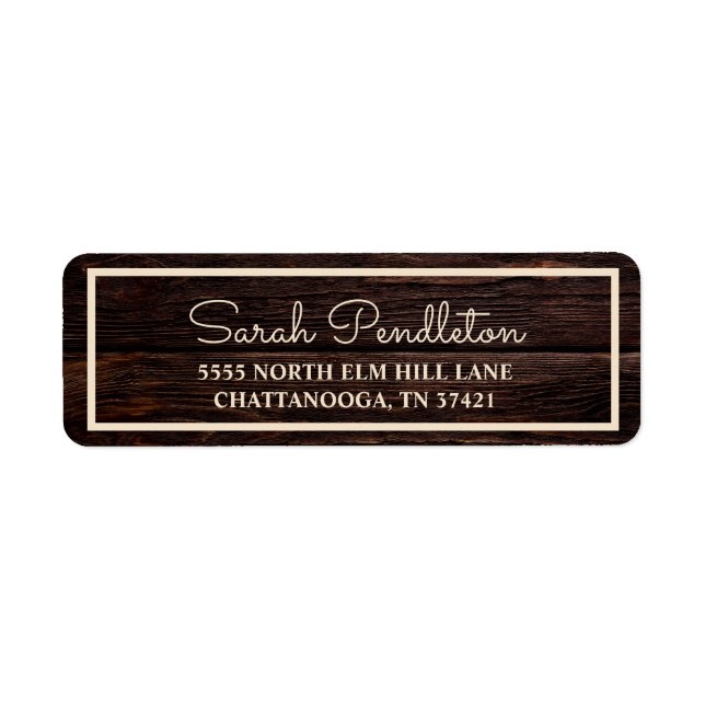 Rustic Wood Cream Address Label (Front)