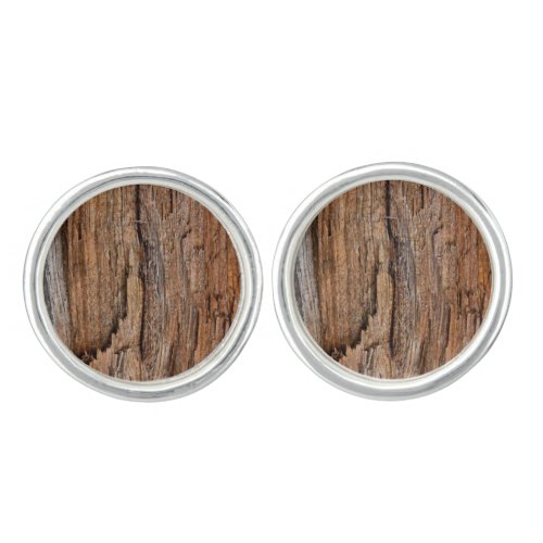 Rustic wood cufflinks