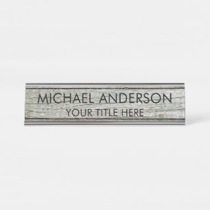 Rustic Wood Custom Desk Name Plate