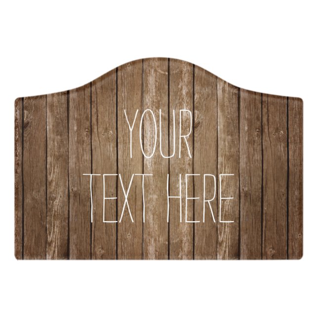 Rustic Wood Custom Door Sign (Small Crest Front)