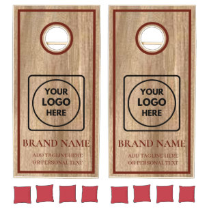 Rustic Wood Custom Logo Promotional Cornhole Set