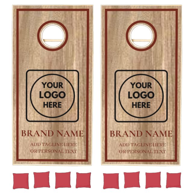 Rustic Wood Custom Logo Promotional Cornhole Set (Set)