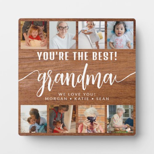 Rustic Wood Custom Photo Youre the Best Grandma Plaque