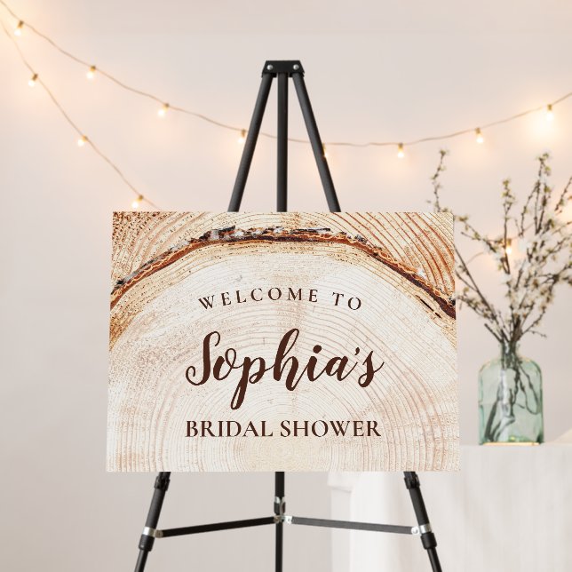 Rustic Wood Cut Welcome to Bridal Shower Custom Foam Board (In Situ (Stand))