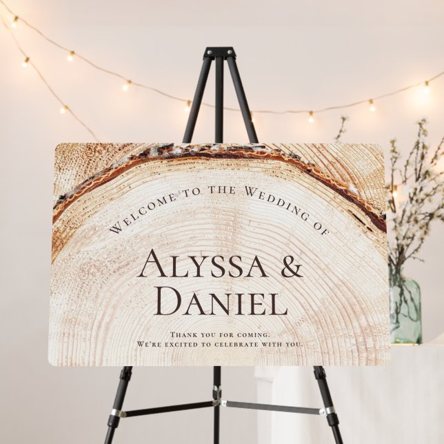 Rustic Wood Cut Welcome to the wedding Custom Foam Board (In Situ (Stand))