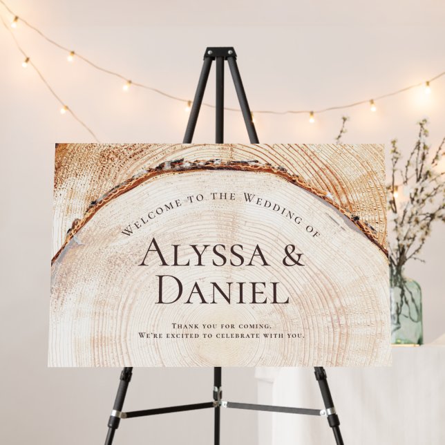 Rustic Wood Cut Welcome to the wedding Custom Foam Board (In Situ (Stand))
