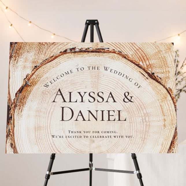 Rustic Wood Cut Welcome to the wedding Custom Foam Board (In Situ (Stand))