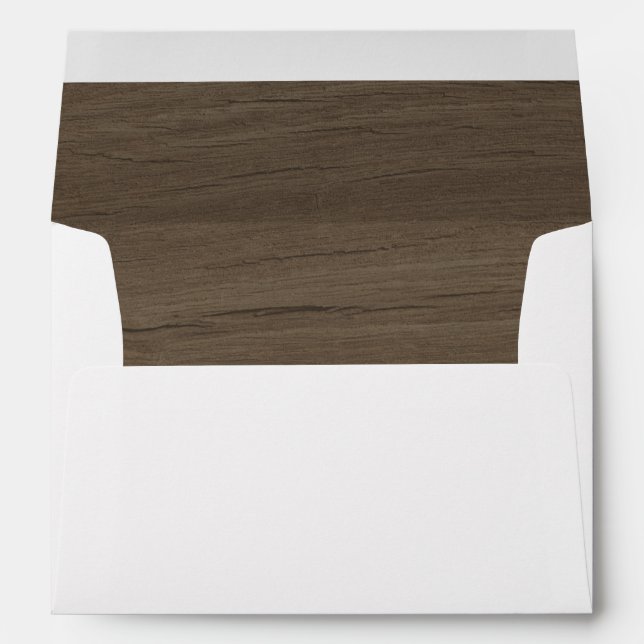 Rustic Wood Dark Brown Lined Envelope (Back (Bottom))