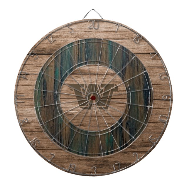 Rustic Wood Dart Board (Front)