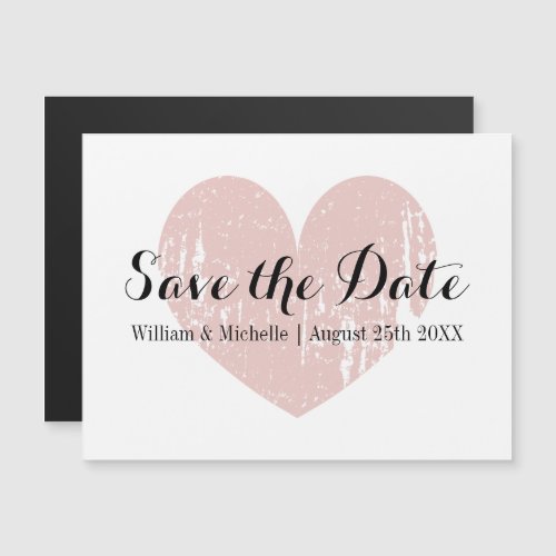 Rustic wood deer antler wedding save the date magnetic invitation