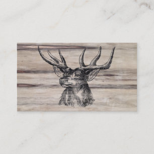 Rustic Wood   Deer Business Card