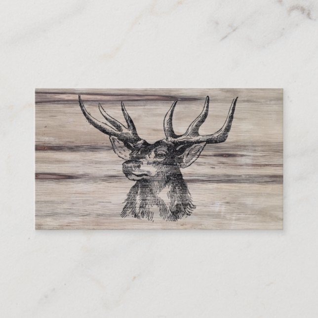 Rustic Wood | Deer Business Card (Front)