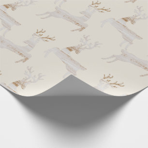 Rustic Wood Deer Christmas Wrapping Paper