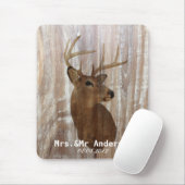 rustic wood deer the hunt is over mr and mrs mouse pad (With Mouse)
