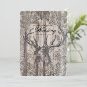 Rustic Wood | Deer Wedding Invitation (Standing Front)