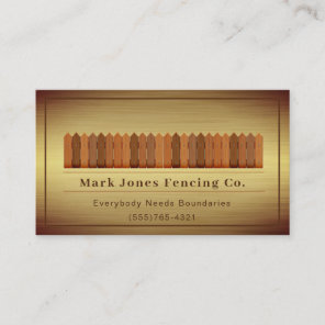 Rustic Wood Design Fencing Company Service Business Card