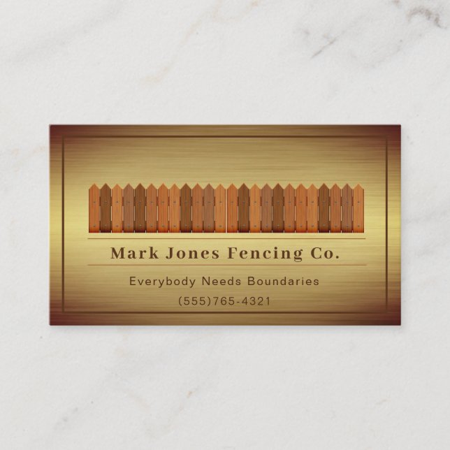 Rustic Wood Design Fencing Company Service Business Card (Front)