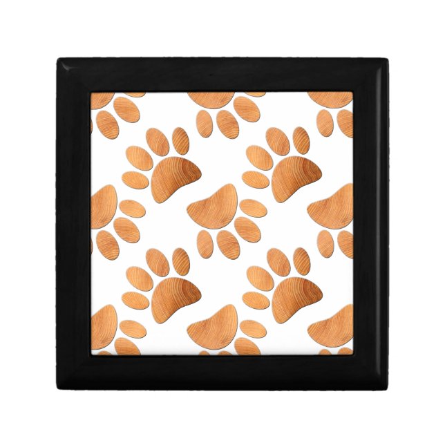 Rustic Wood Dog Pawprint Gift Box (Front)