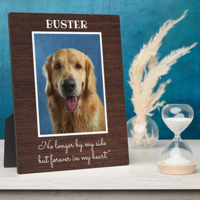 Rustic Wood Dog Pet Memorial Photo Keepsake Plaque (Side)