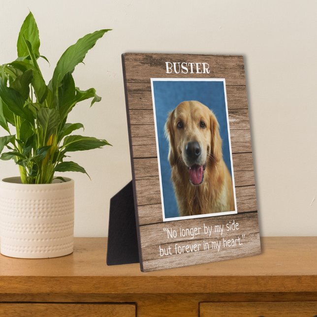Rustic Wood Dog Pet Memorial Photo Keepsake  Plaque (Creator Uploaded)