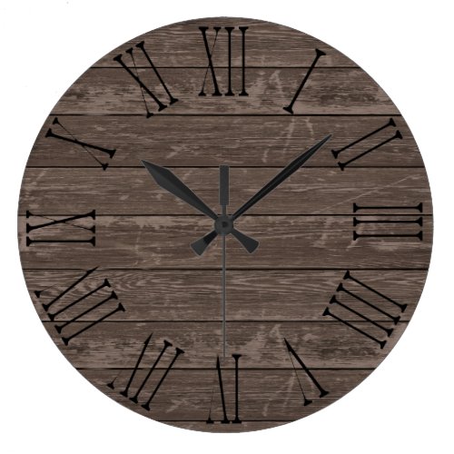 Rustic Wood Effect Brown Clocks