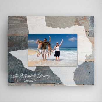 Rustic Wood Effect State Family Picture Frame by jdsmarketing at Zazzle