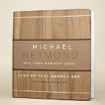 Rustic Wood Elegant Brown 3 Ring Binder<br><div class="desc">An elegant brown-binder personalized with your own name,  special subject and lines of text,  on a faux wood background color</div>