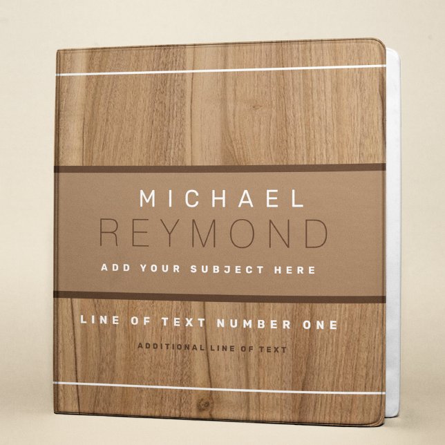 Rustic Wood Elegant Brown 3 Ring Binder (Creator Uploaded)