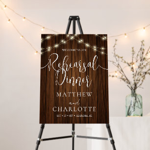 Rustic Wood Elegant Rehearsal Dinner Wedding Foam Board