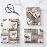 Rustic Wood Elk/ Reindeer Family Monogram tan gray Wrapping Paper Sheets<br><div class="desc">Rustic Wood cabin lake house decor : Elk/ Reindeer Family Monogram</div>