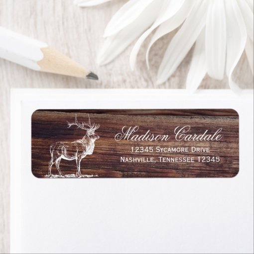 Rustic Wood Elk Wildlife Address Labels Zazzle