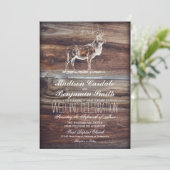 Rustic Wood Elk Wildlife Wedding Invitations (Standing Front)