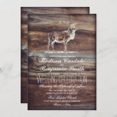 Rustic Wood Elk Wildlife Wedding Invitations (Front/Back)